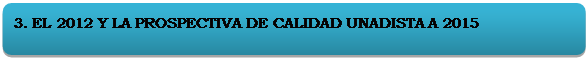 Rectngulo redondeado: 3. EL 2012 Y LA PROSPECTIVA DE CALIDAD UNADISTA A 2015